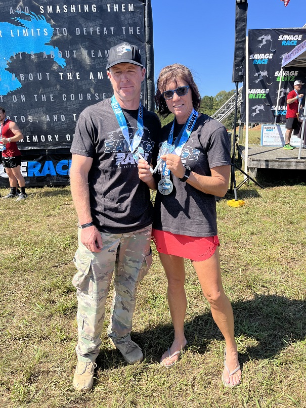 Craig and his wife in Savage Race