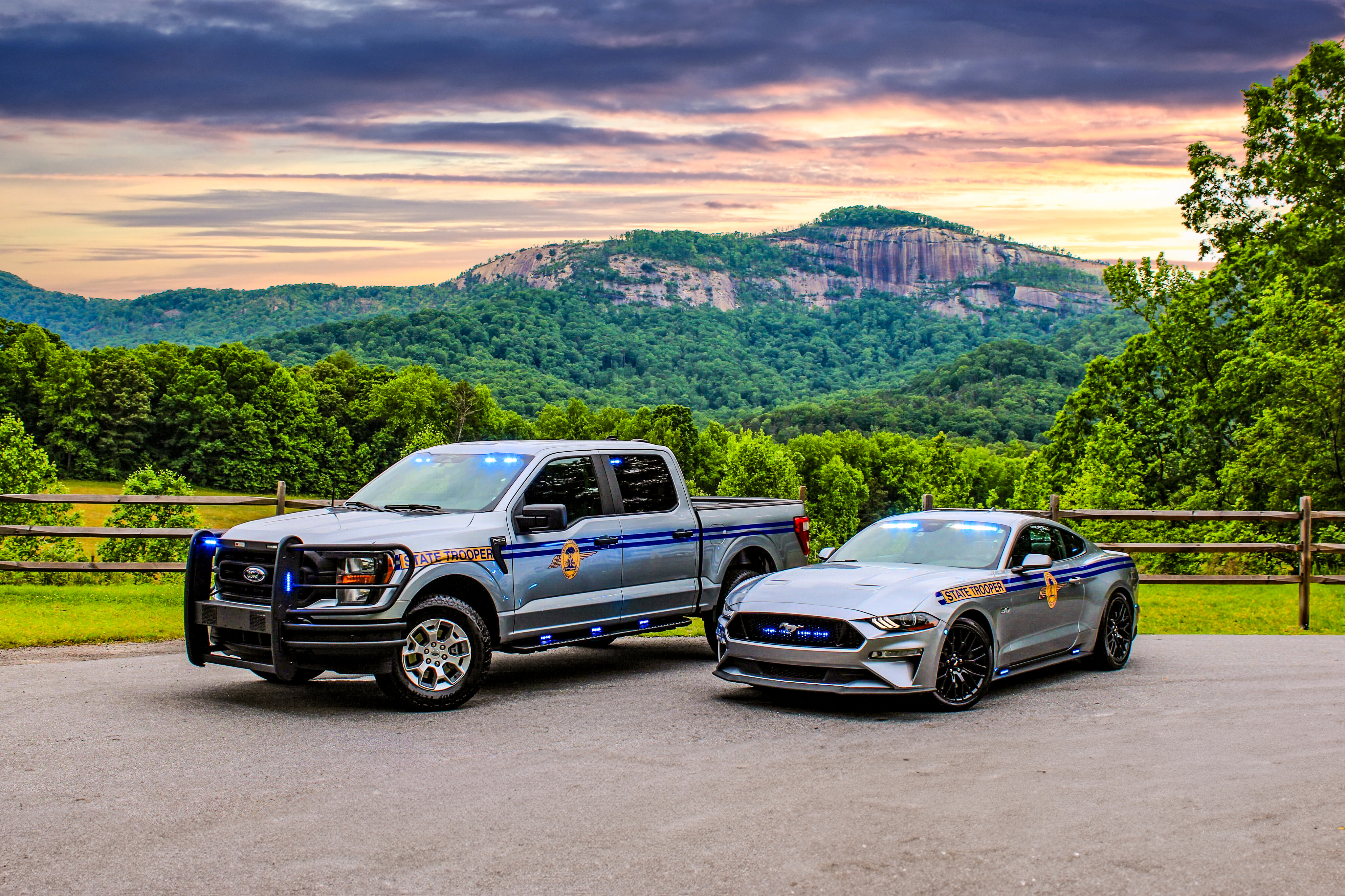 Photo of SC Highway Patrol vehicles at Table Rock Park